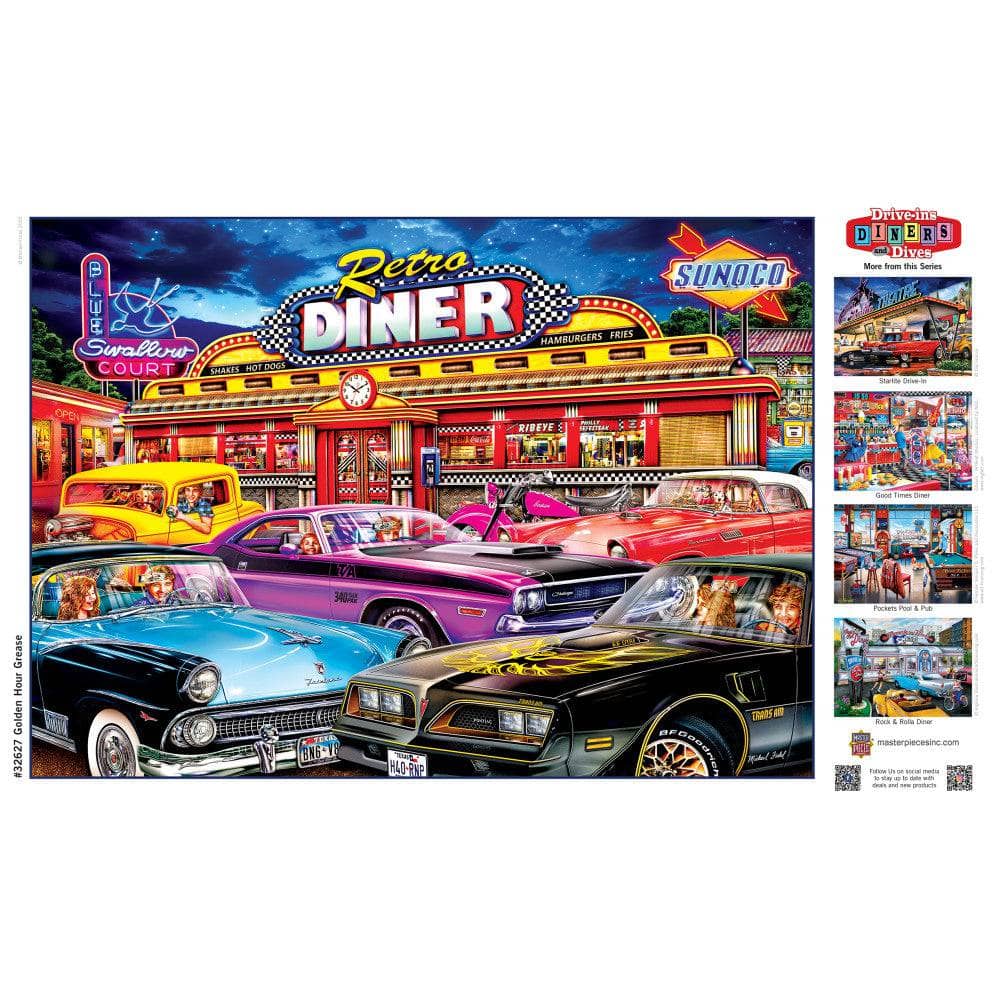 Drive-Ins, Diners & Dives - Golden Hour Grease 500 Piece Jigsaw Puzzle - Image 4