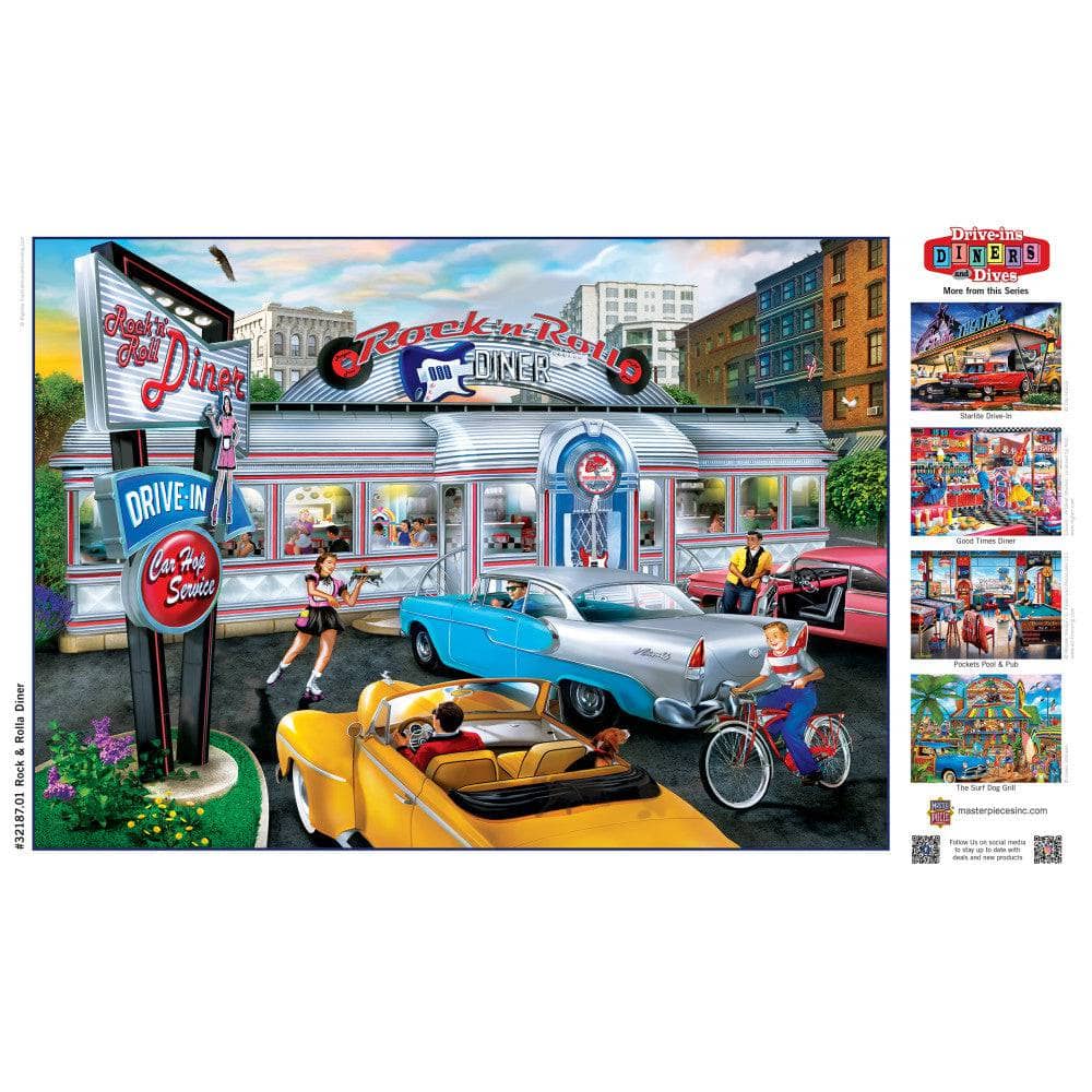 Drive-Ins, Diners & Dives - Rock & Rolla Diner 500 Piece Jigsaw Puzzle - Image 4