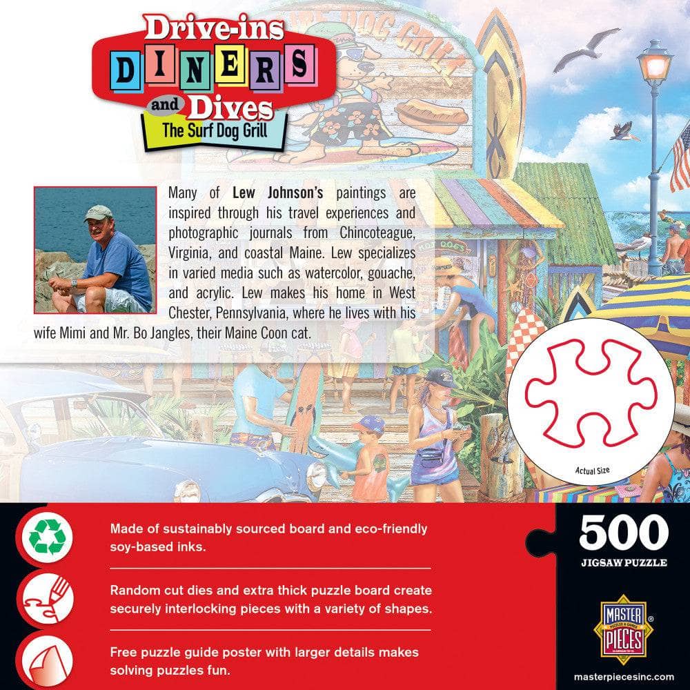 Drive-Ins, Diners & Dives - The Surf Dog Grill 500 Piece Jigsaw Puzzle - Image 3