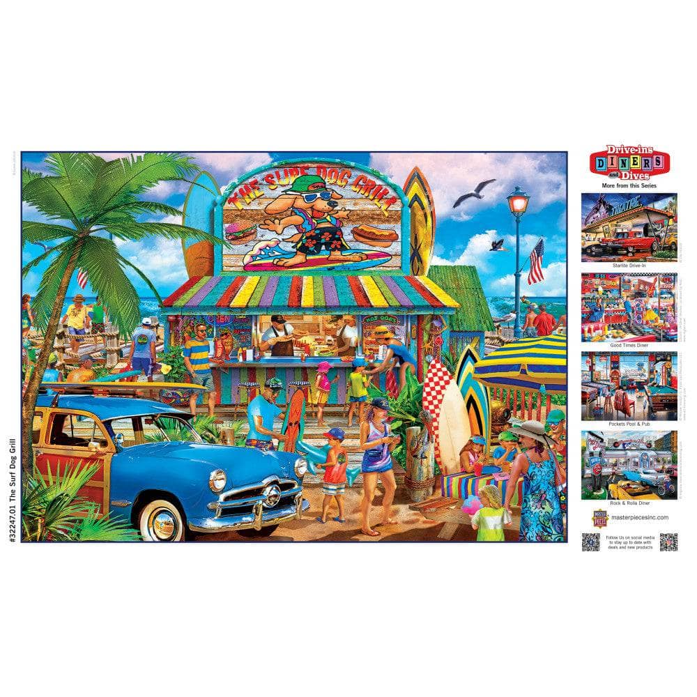 Drive-Ins, Diners & Dives - The Surf Dog Grill 500 Piece Jigsaw Puzzle - Image 4