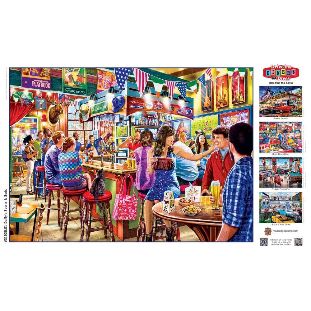 Drive-Ins, Diners & Dives - Duffy's Sports & Suds 500 Piece Jigsaw Puzzle - Image 4