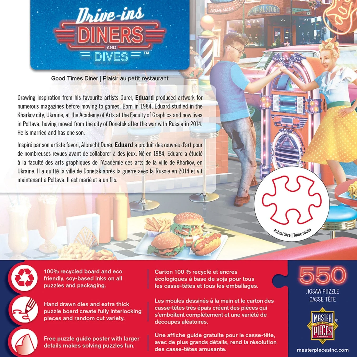 Drive-Ins, Diners & Dives - Good Times Diner 550 Piece Jigsaw Puzzle - Image 3