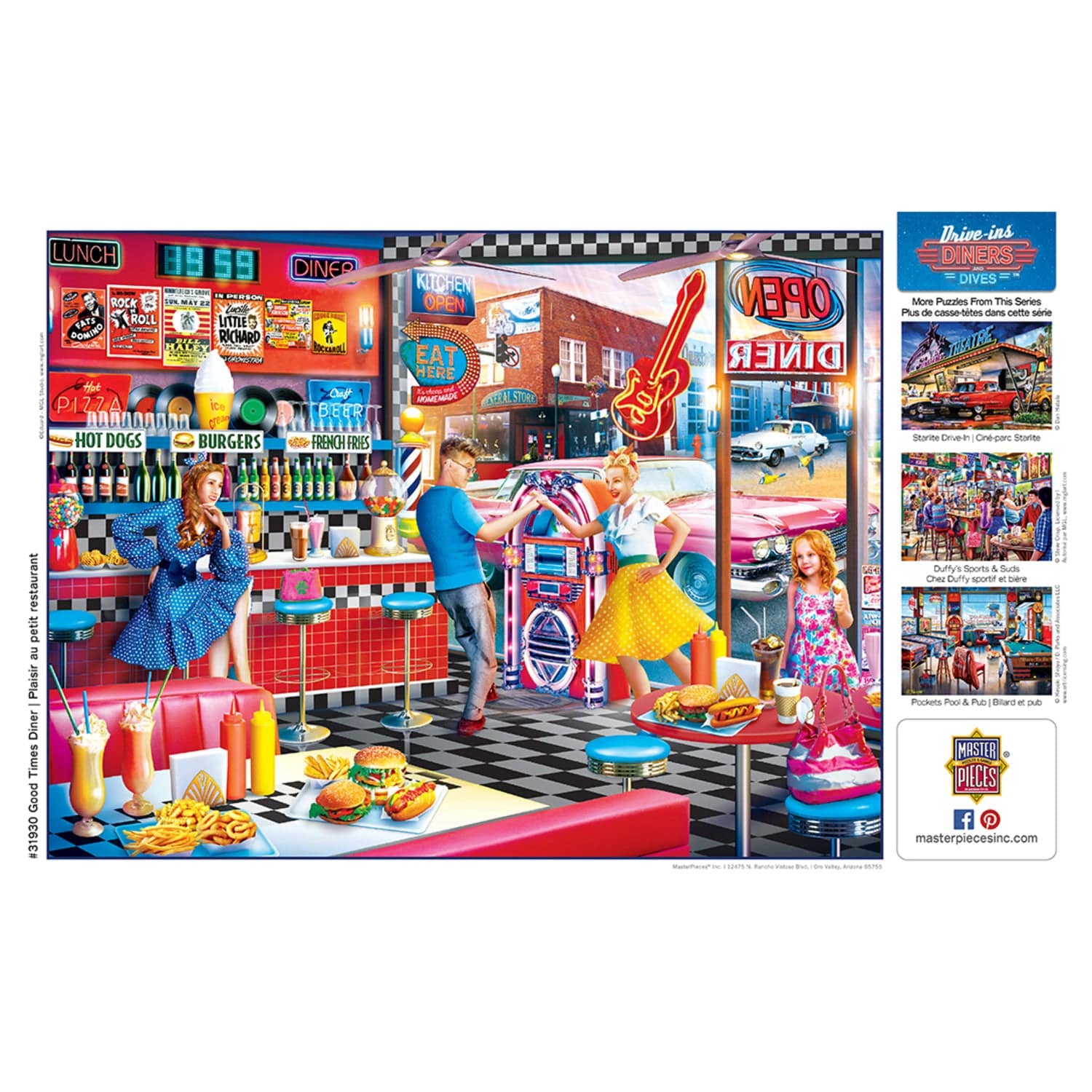 Drive-Ins, Diners & Dives - Good Times Diner 550 Piece Jigsaw Puzzle - Image 4