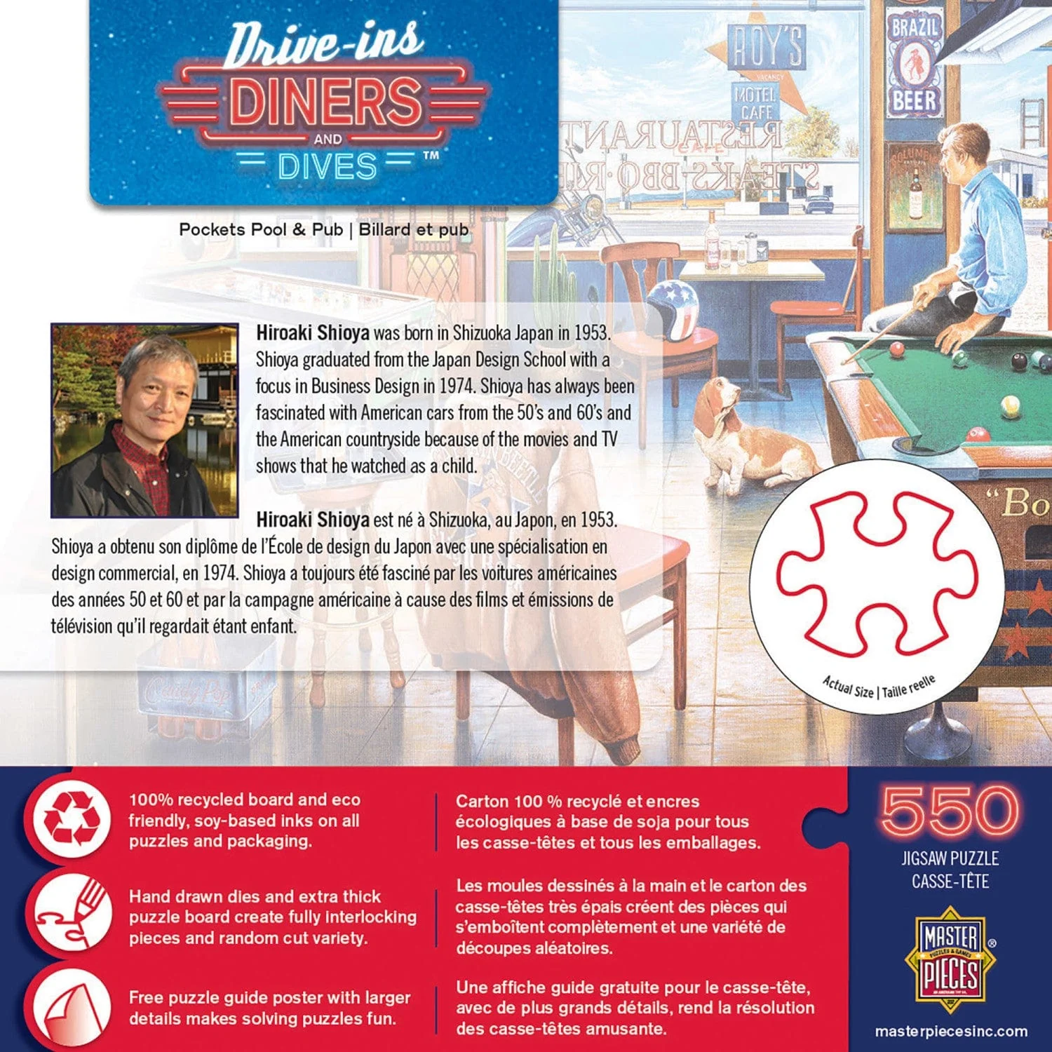 Drive-Ins, Diners & Dives - Pockets Pool & Pub 550 Piece Jigsaw Puzzle - Image 3