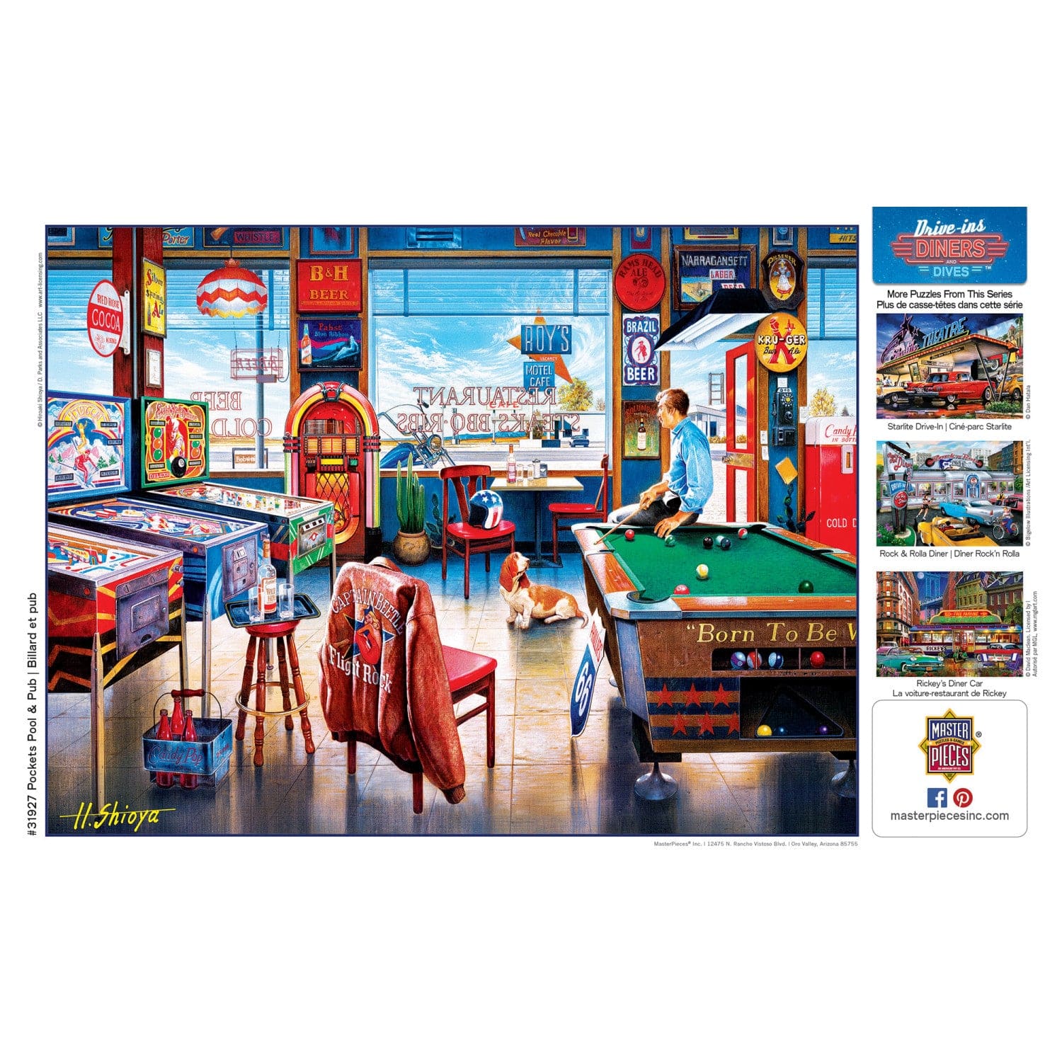 Drive-Ins, Diners & Dives - Pockets Pool & Pub 550 Piece Jigsaw Puzzle - Image 4