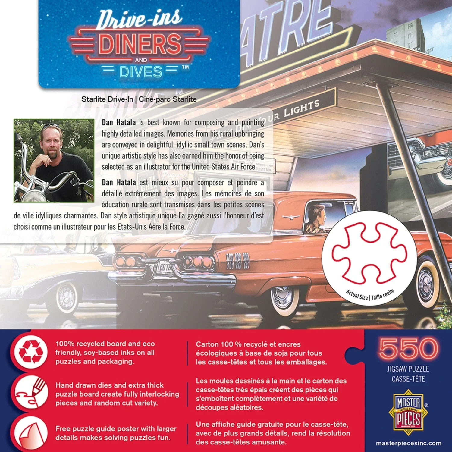 Drive-Ins, Diners & Dives - Starlite Drive-In 550 Piece Jigsaw Puzzle - Image 3