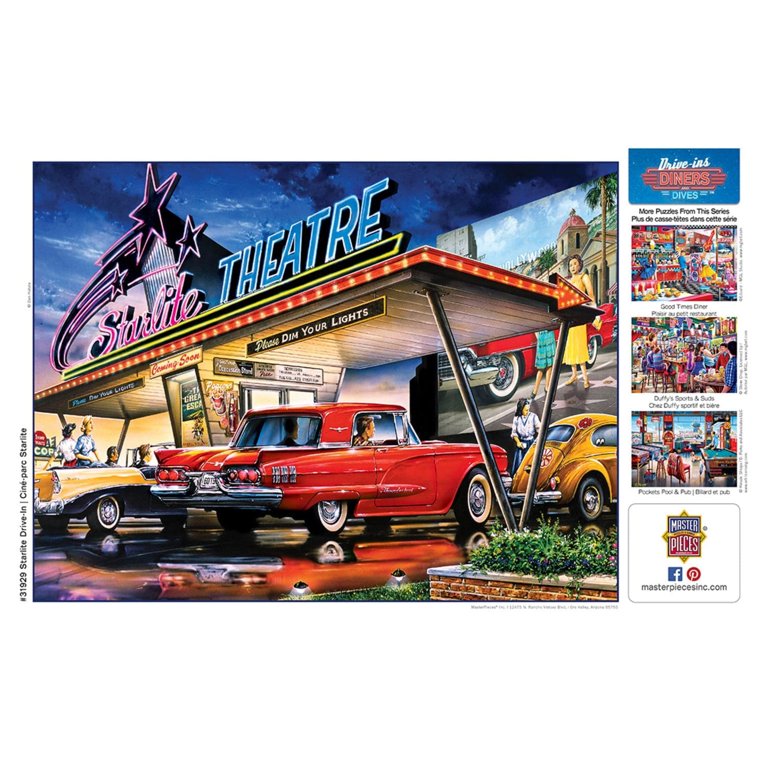 Drive-Ins, Diners & Dives - Starlite Drive-In 550 Piece Jigsaw Puzzle - Image 4