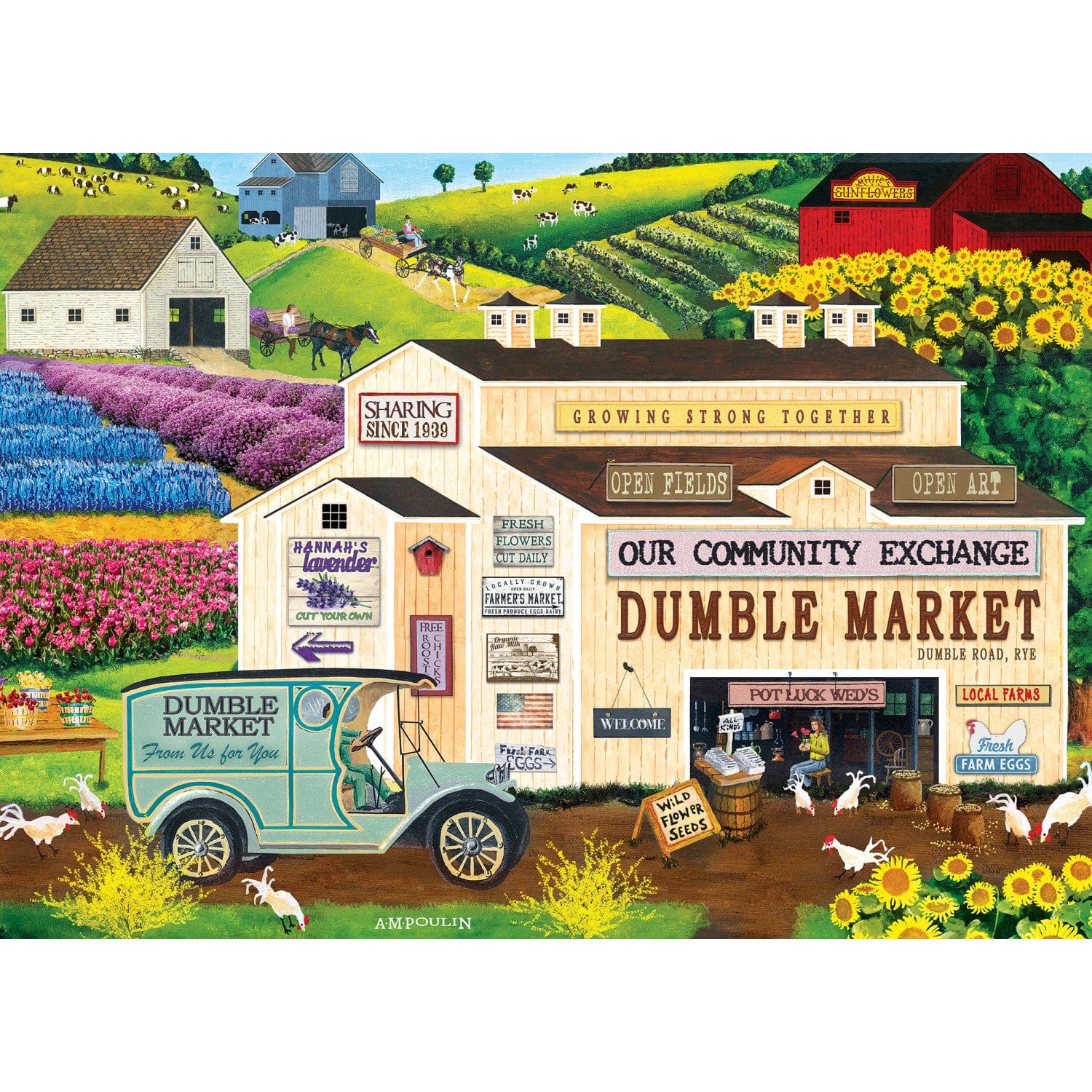 Americana - Dumble Market 500 Piece EZ Grip Jigsaw Puzzle - Image 2