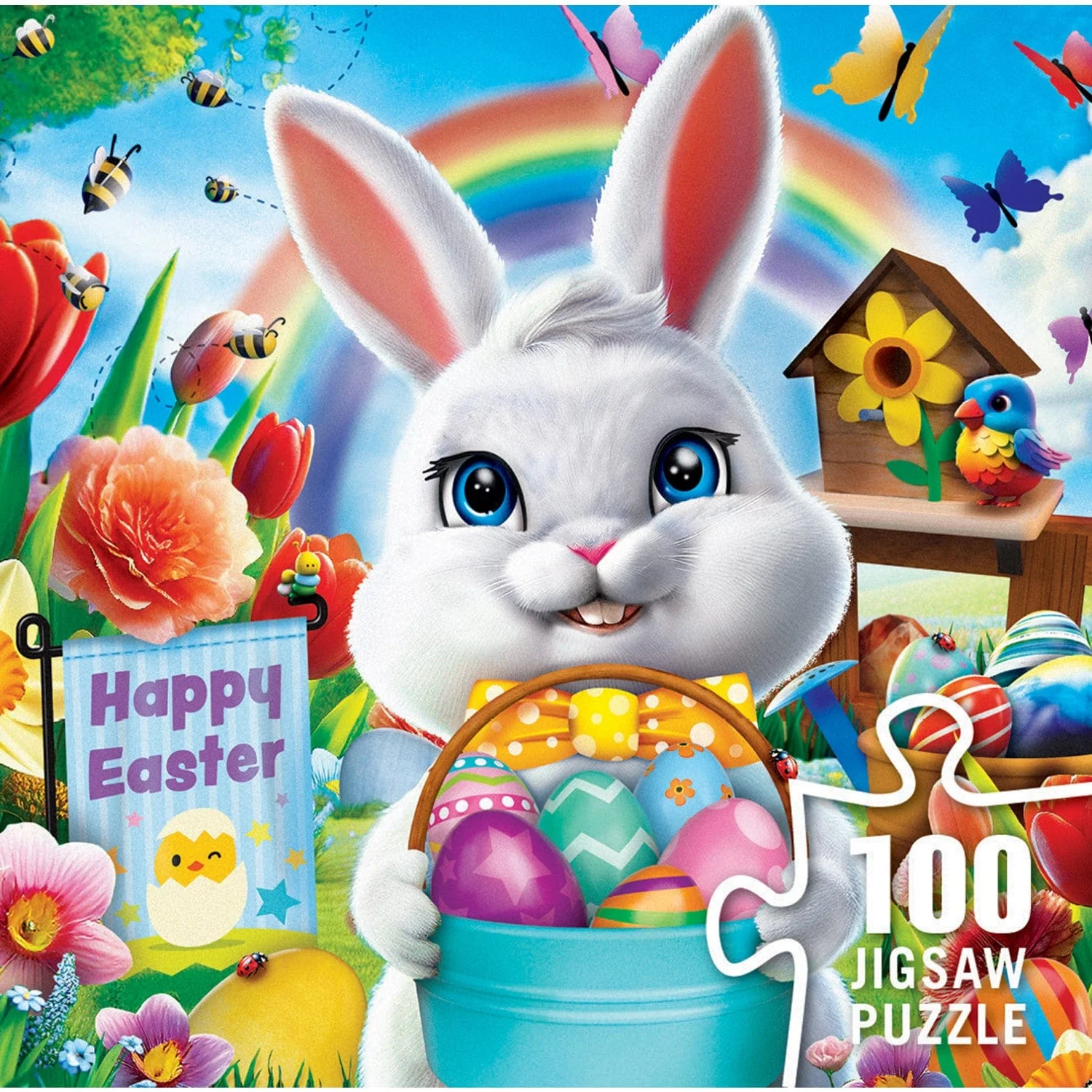 Easter Garden - 100 Piece Square Jigsaw Puzzle - Image 3