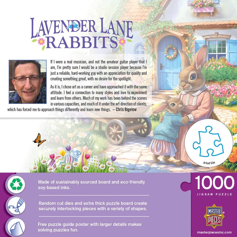 Easter - Lavender Lane Rabbits 1000 Piece Jigsaw Puzzle - Image 3