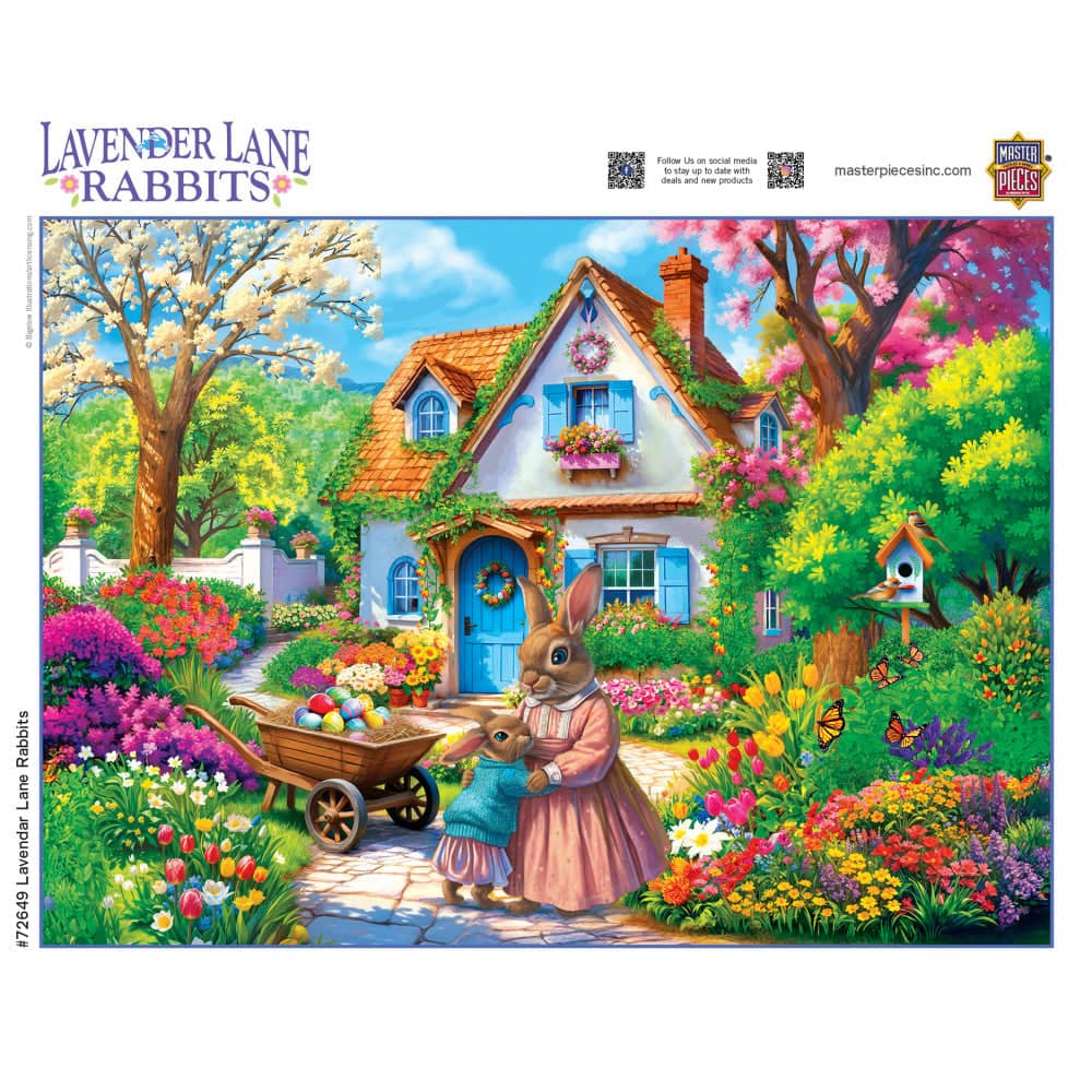 Easter - Lavender Lane Rabbits 1000 Piece Jigsaw Puzzle - Image 4