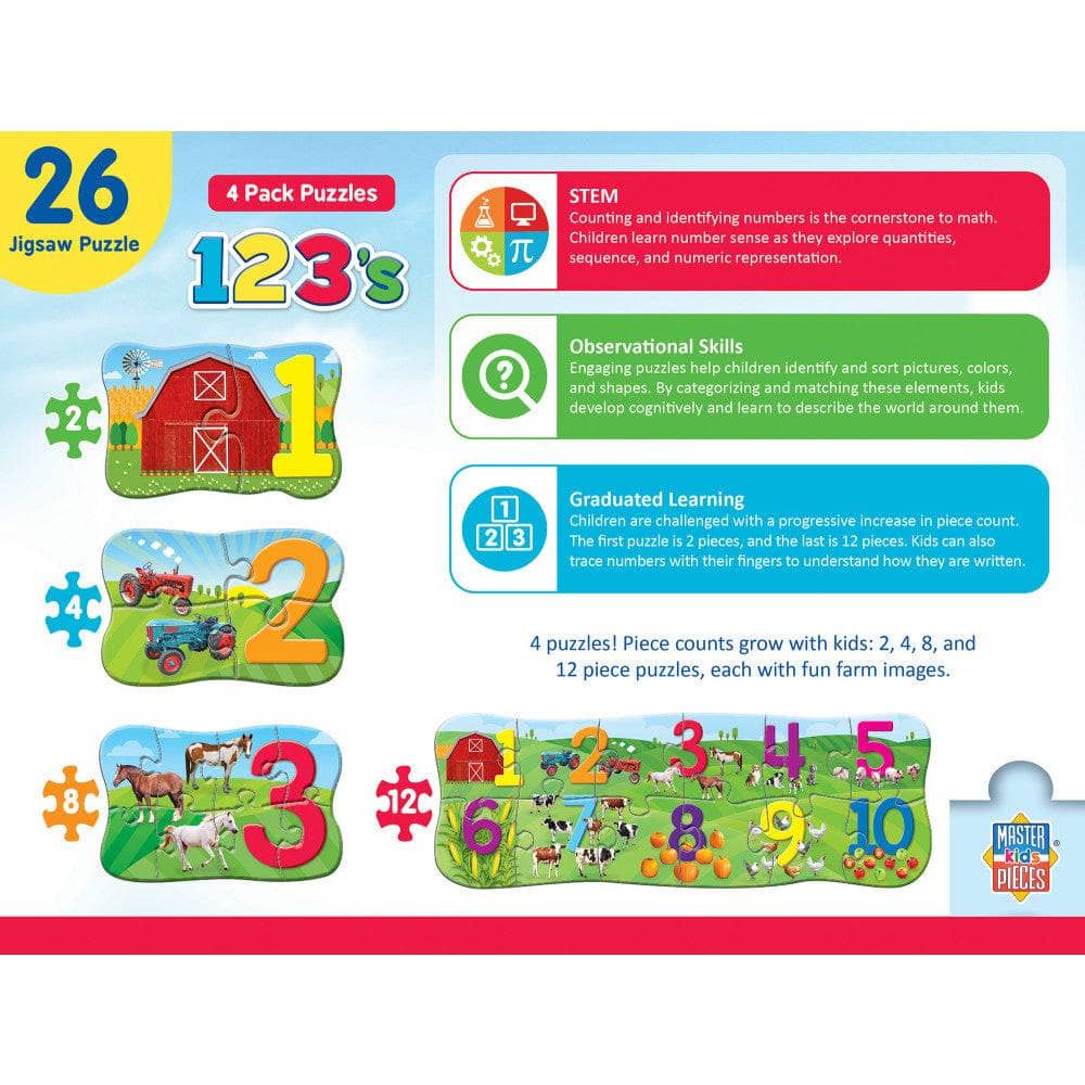 123's - Educational 4-Pack Jigsaw Puzzles - Image 3