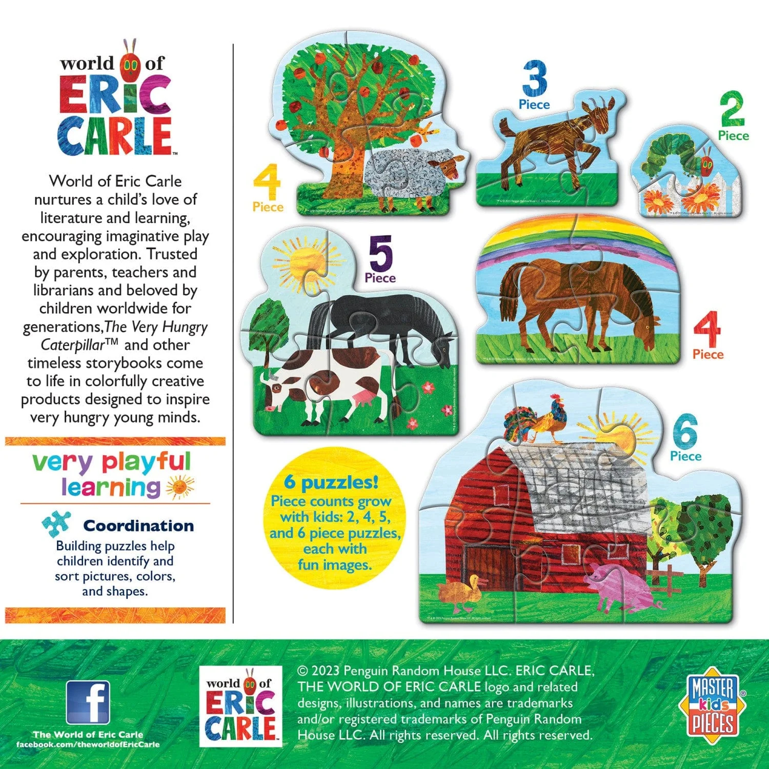 Eric Carle - Farm Life 6-Pack Mini Shaped Jigsaw Puzzles - Image 3
