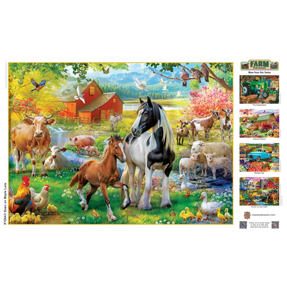Farm & Country - Down on Maple Lane 1000 Piece Jigsaw Puzzle - Image 4
