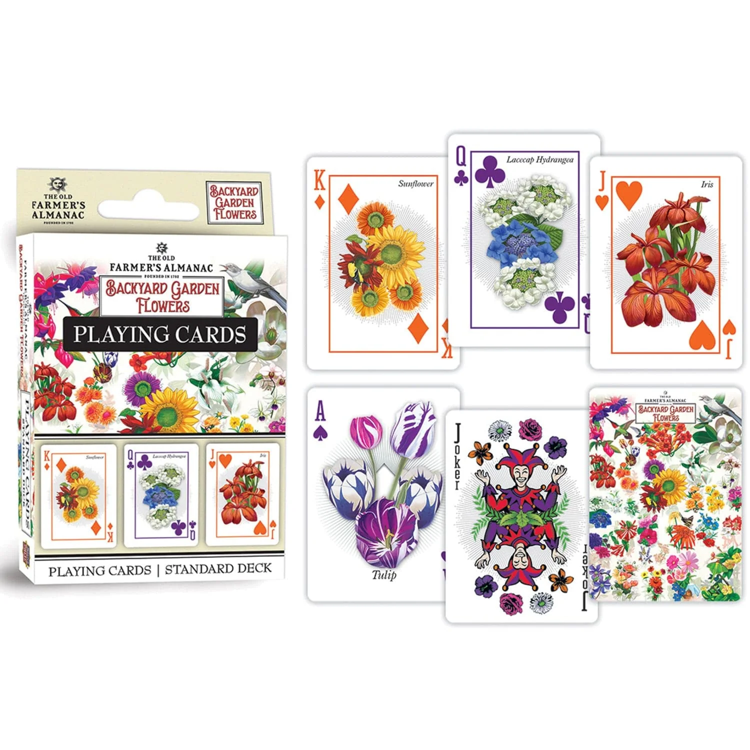 Farmer's Almanac - Backyard Garden Flowers Playing Cards - 54 Card Deck - Image 3