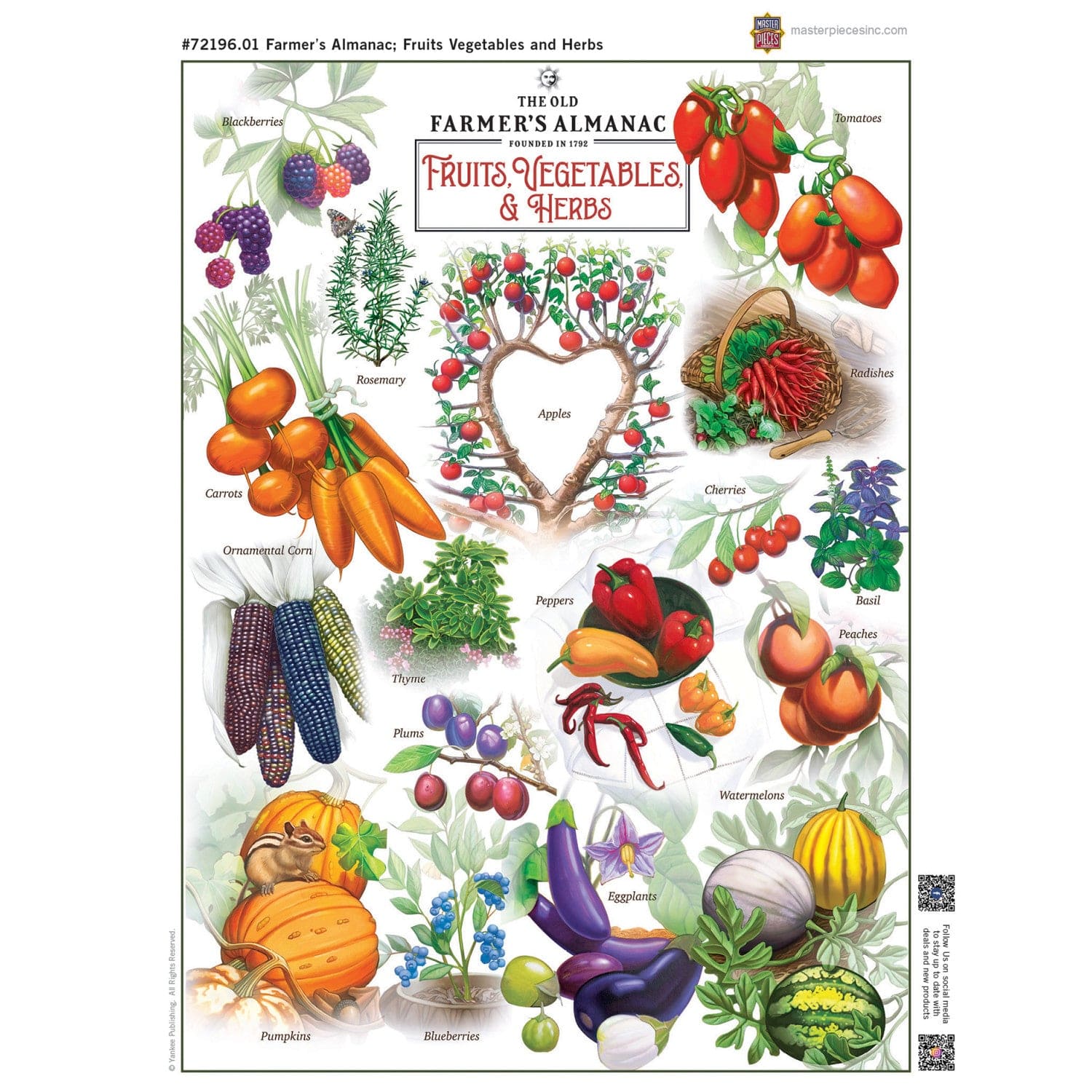 Farmer's Almanac - Fruits, Vegetables, & Herbs 1000 Piece Jigsaw Puzzle - Image 4