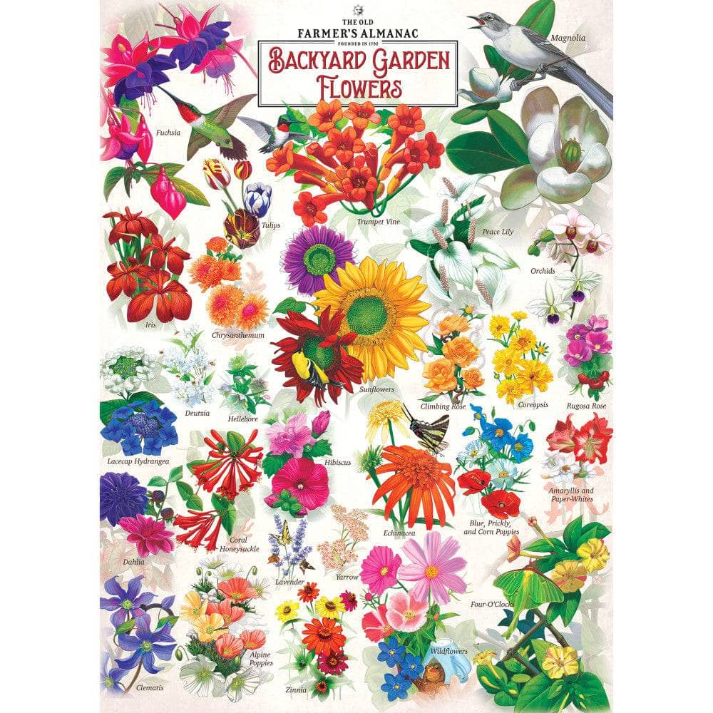 Farmer's Almanac - Backyard Garden Flowers 1000 Piece Jigsaw Puzzle - Image 2