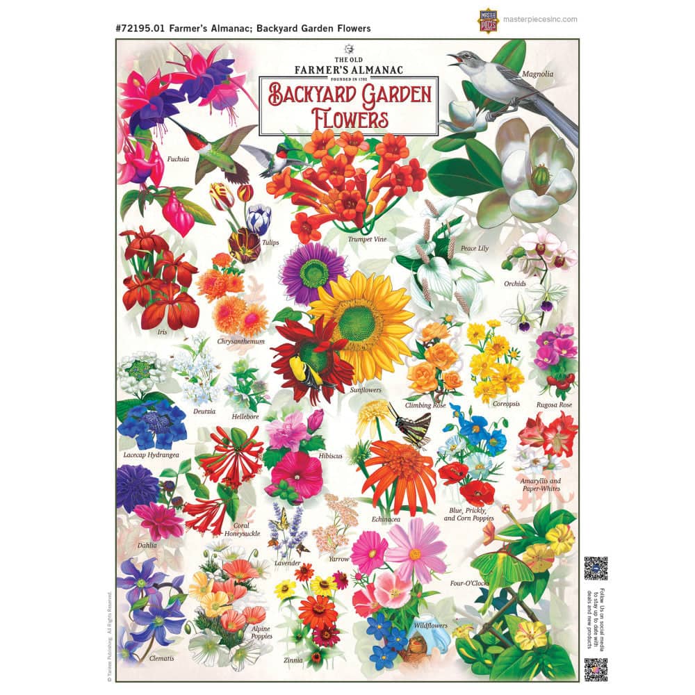 Farmer's Almanac - Backyard Garden Flowers 1000 Piece Jigsaw Puzzle - Image 4