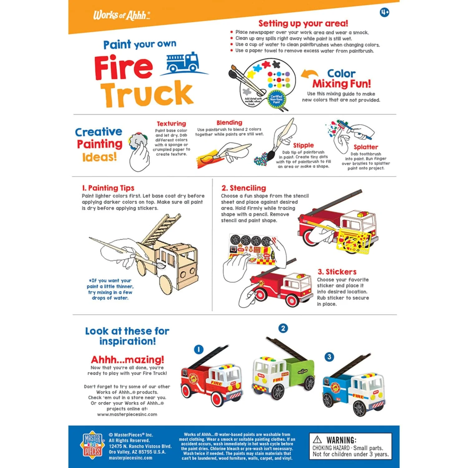 Firetruck Wood Craft & Paint Kit - Image 4