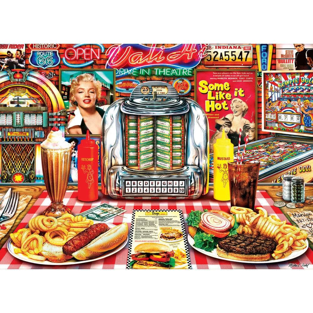 Flashbacks - Jukebox Jive 1000 Piece Jigsaw Puzzle - Image 2