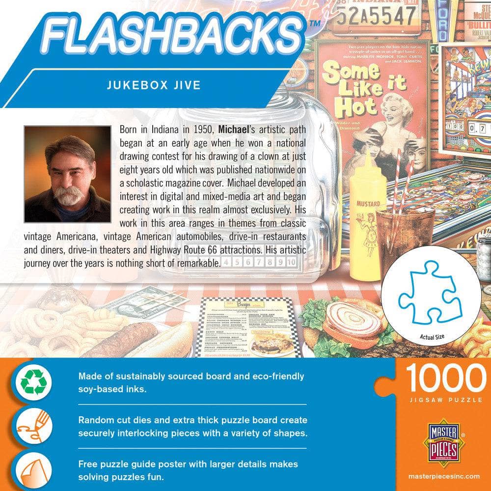 Flashbacks - Jukebox Jive 1000 Piece Jigsaw Puzzle - Image 3