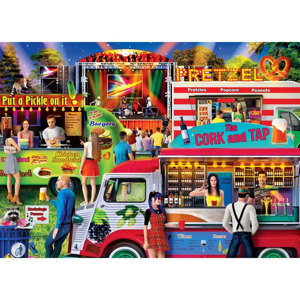 Food Truck Roundup - The Foodie Fest 1000 Piece Jigsaw Puzzle - Image 2