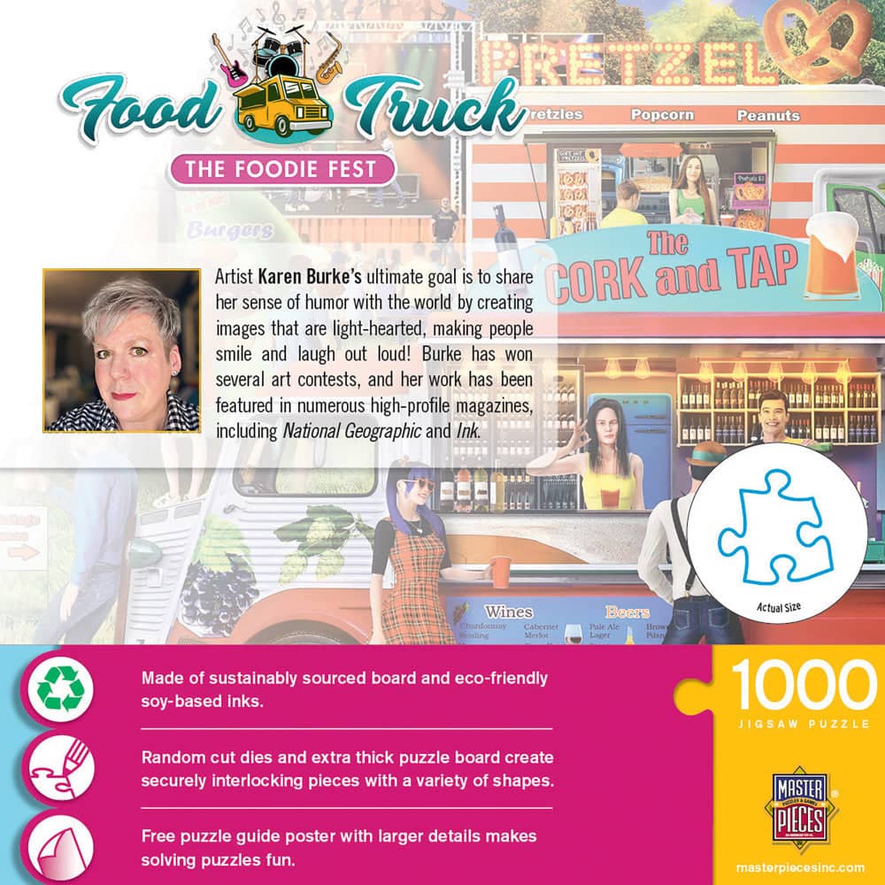 Food Truck Roundup - The Foodie Fest 1000 Piece Jigsaw Puzzle - Image 3
