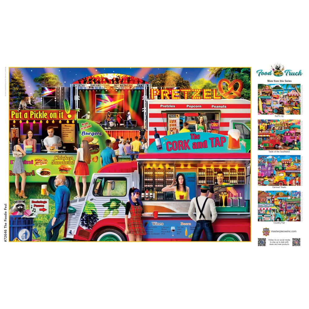 Food Truck Roundup - The Foodie Fest 1000 Piece Jigsaw Puzzle - Image 4
