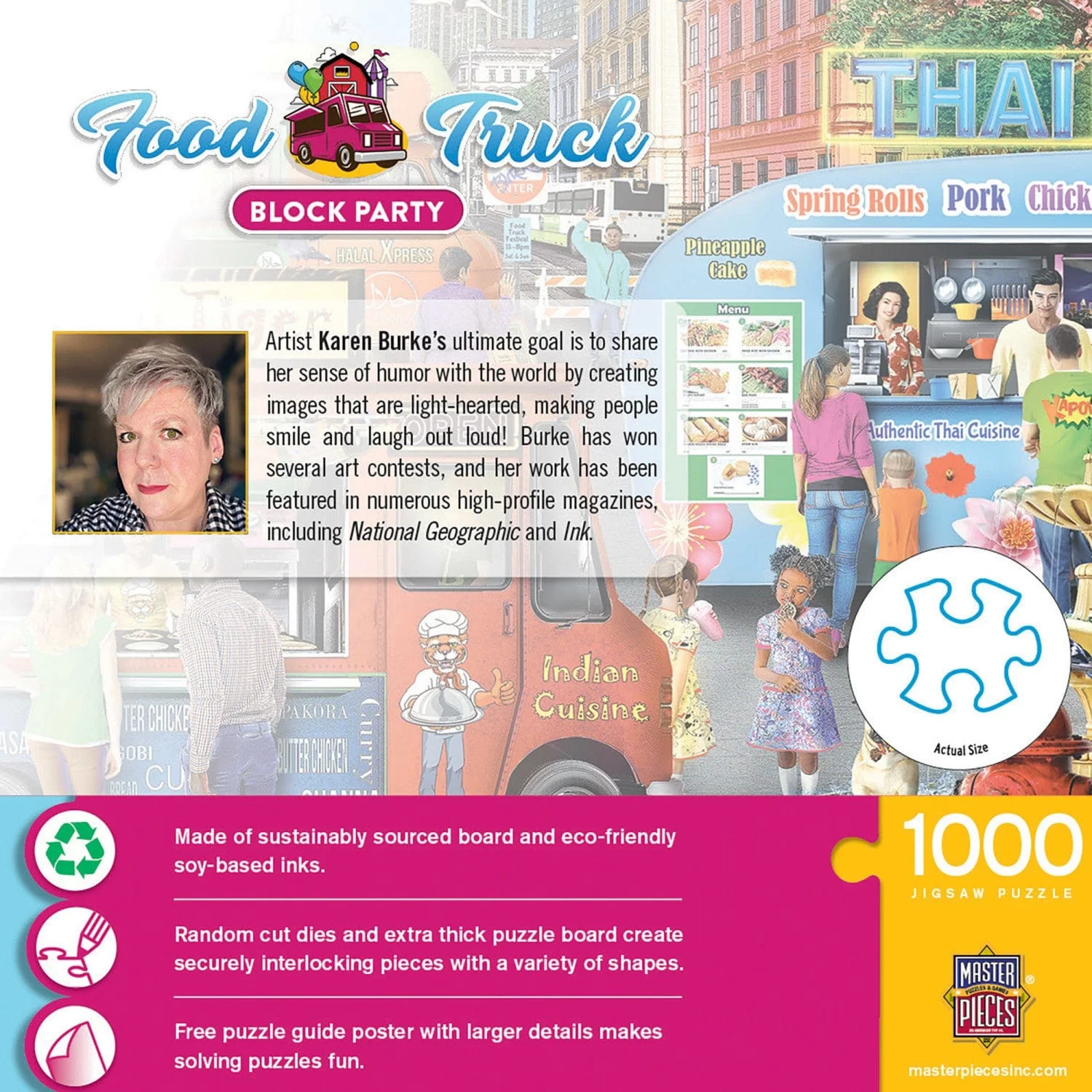 Food Truck Roundup - Block Party 1000 Piece Jigsaw Puzzle - Image 3