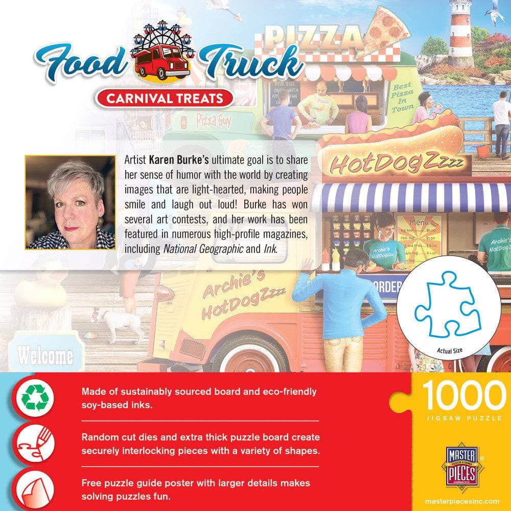 Food Truck Roundup - Carnival Treats 1000 Piece Jigsaw Puzzle - Image 3