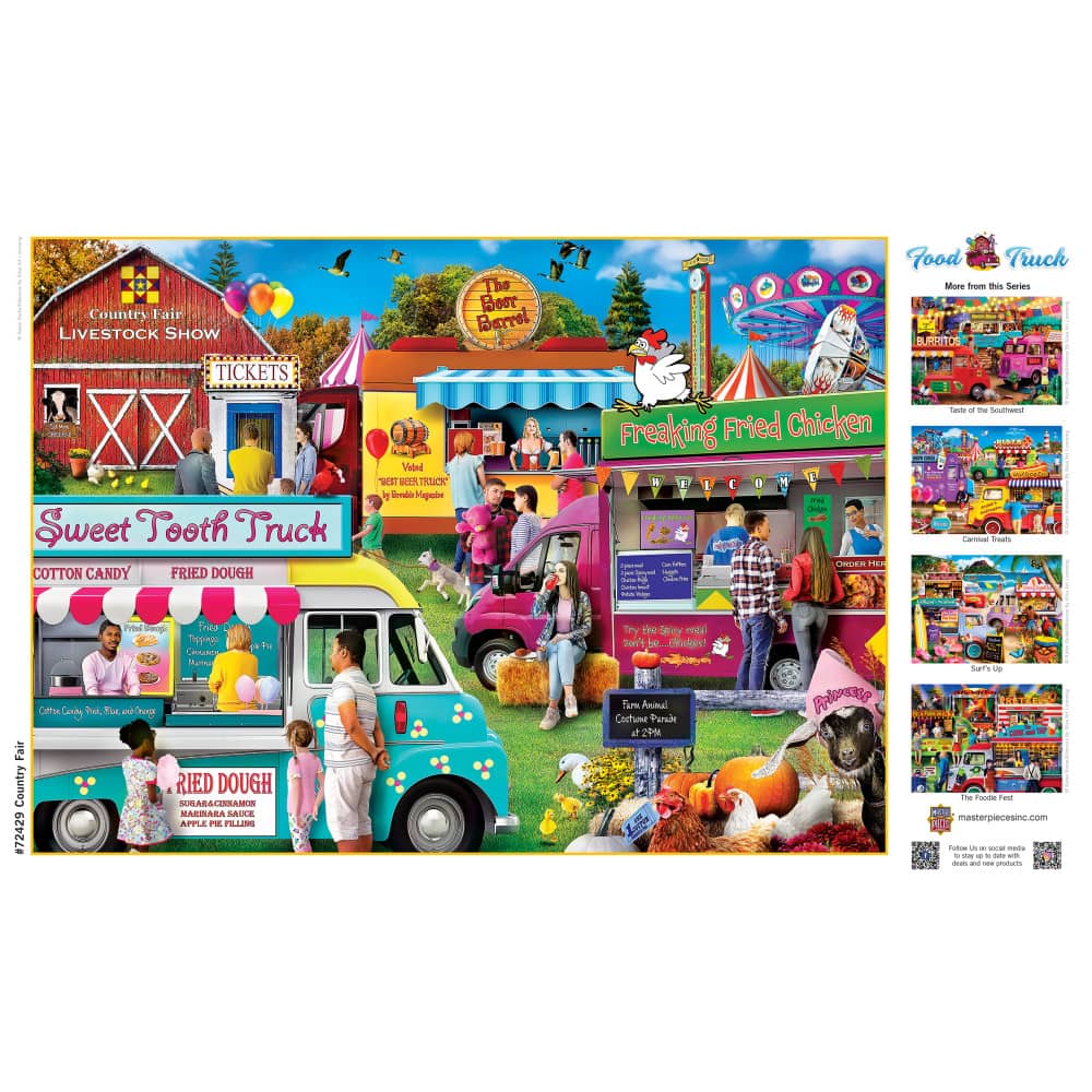 Food Truck Roundup - Country Fair 1000 Piece Jigsaw Puzzle - Image 4