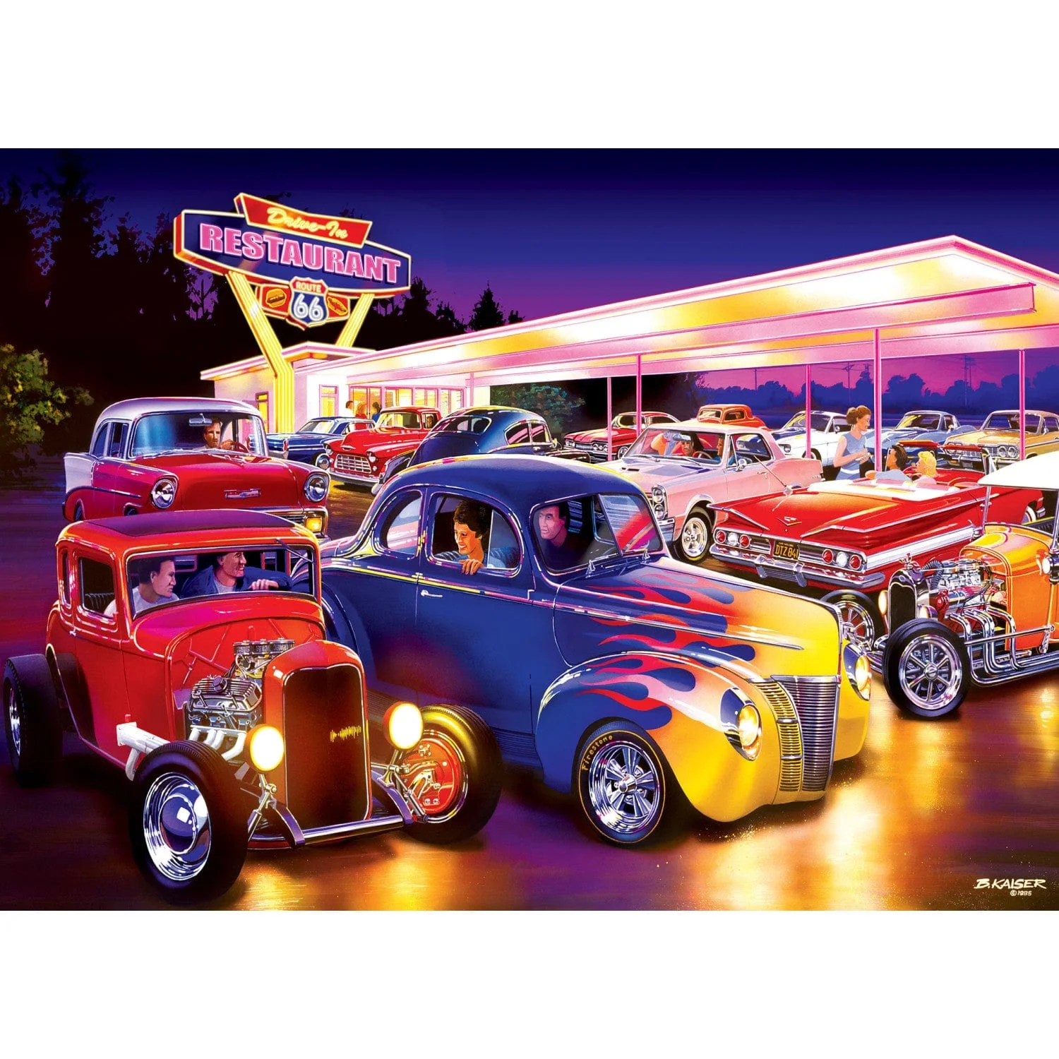 Friday Night Hot Rods - Jigsaw Puzzle