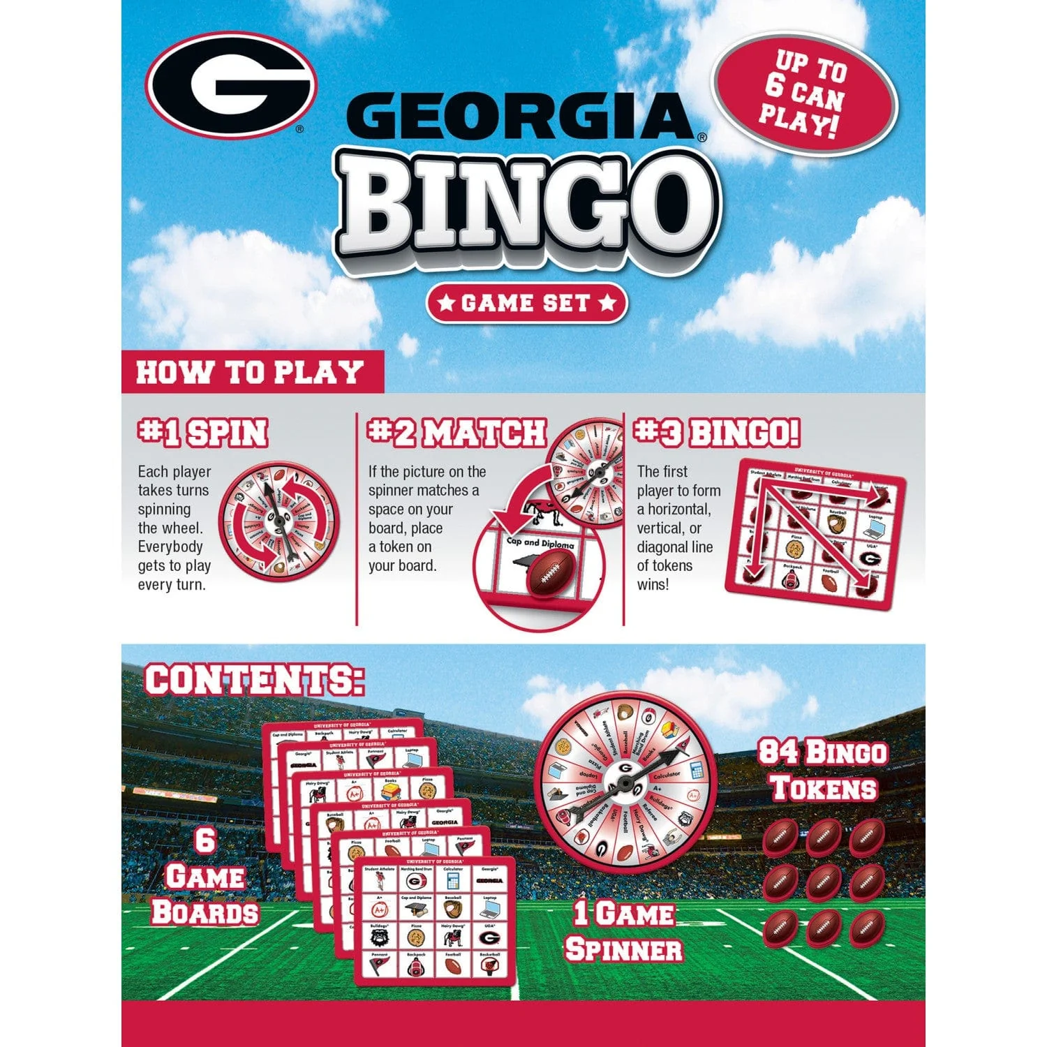 Georgia Bulldogs NCAA Bingo Game - Image 3
