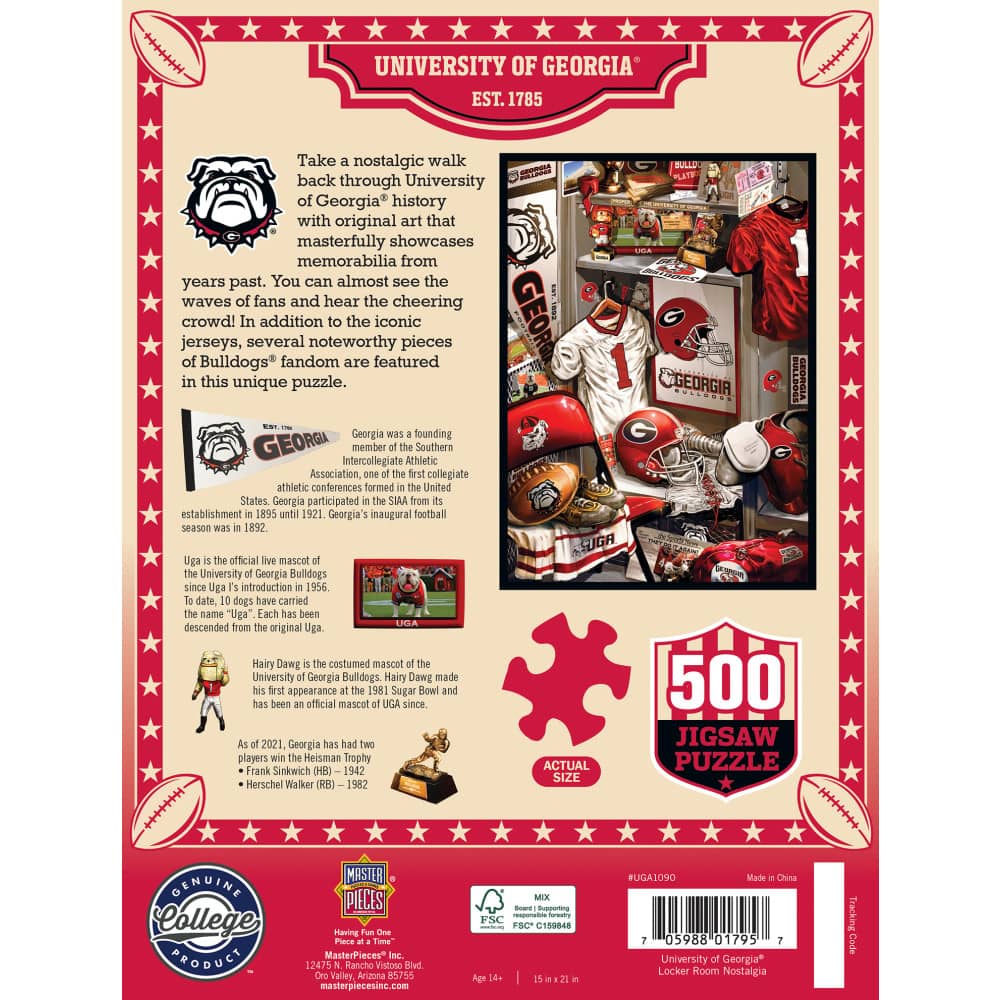 Georgia Bulldogs - Locker Room 500 Piece Jigsaw Puzzle - Image 3