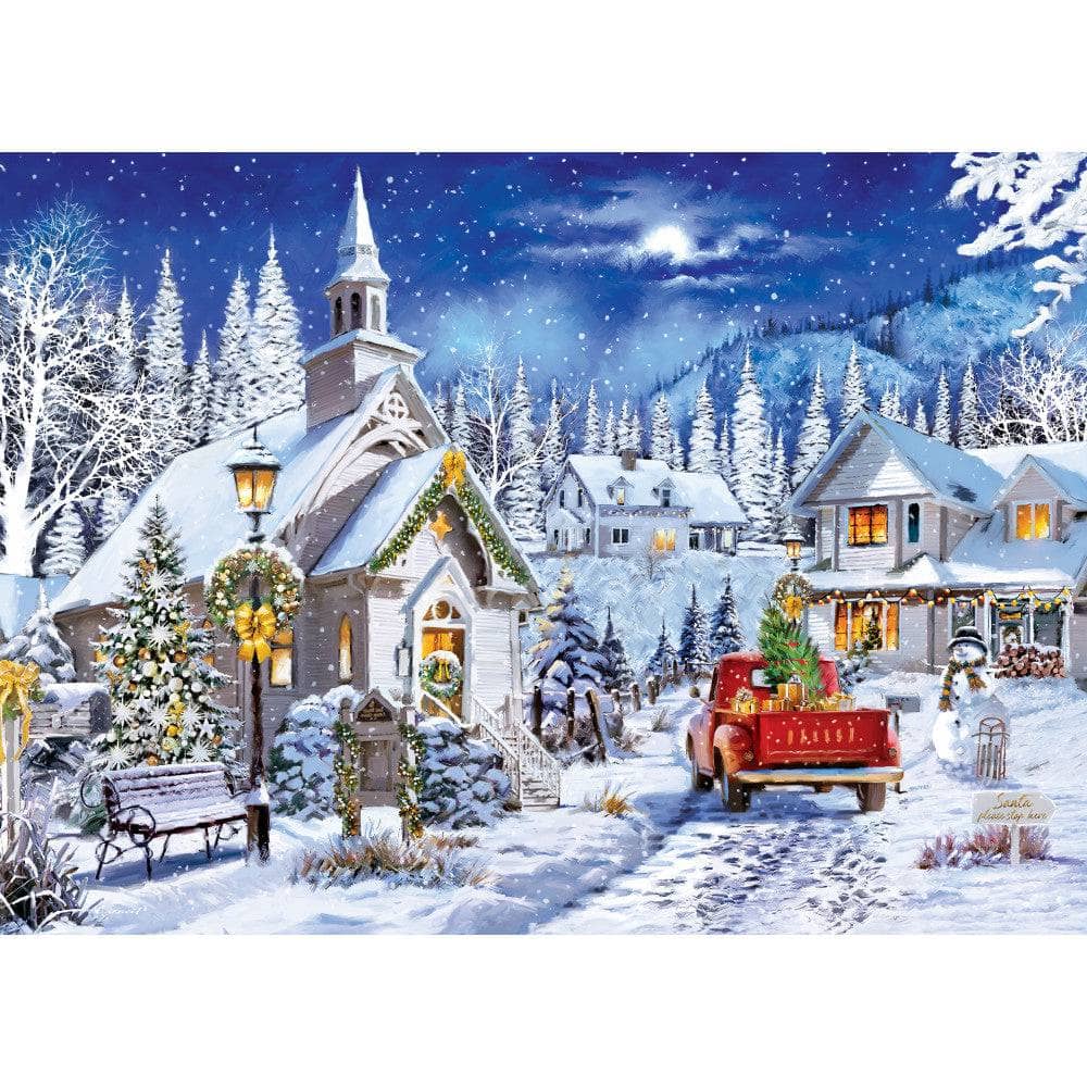 Glitter & Gold - Chapel's Winter Light 1000 Piece Jigsaw Puzzle - Image 2