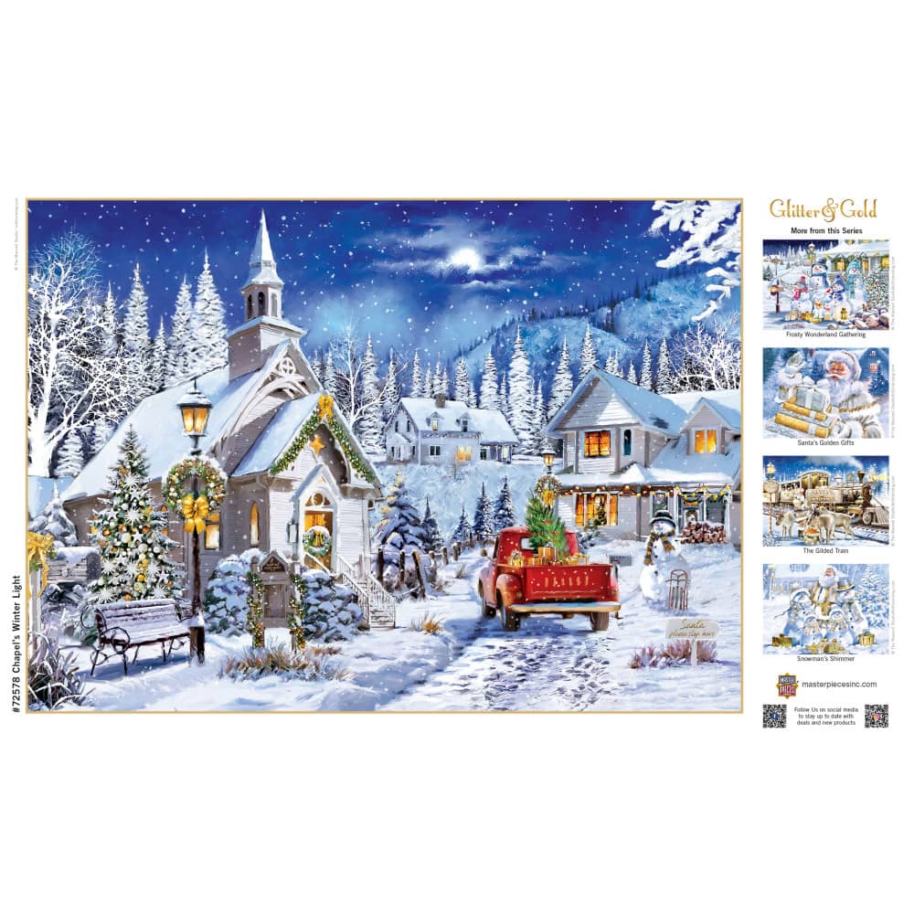 Glitter & Gold - Chapel's Winter Light 1000 Piece Jigsaw Puzzle - Image 4