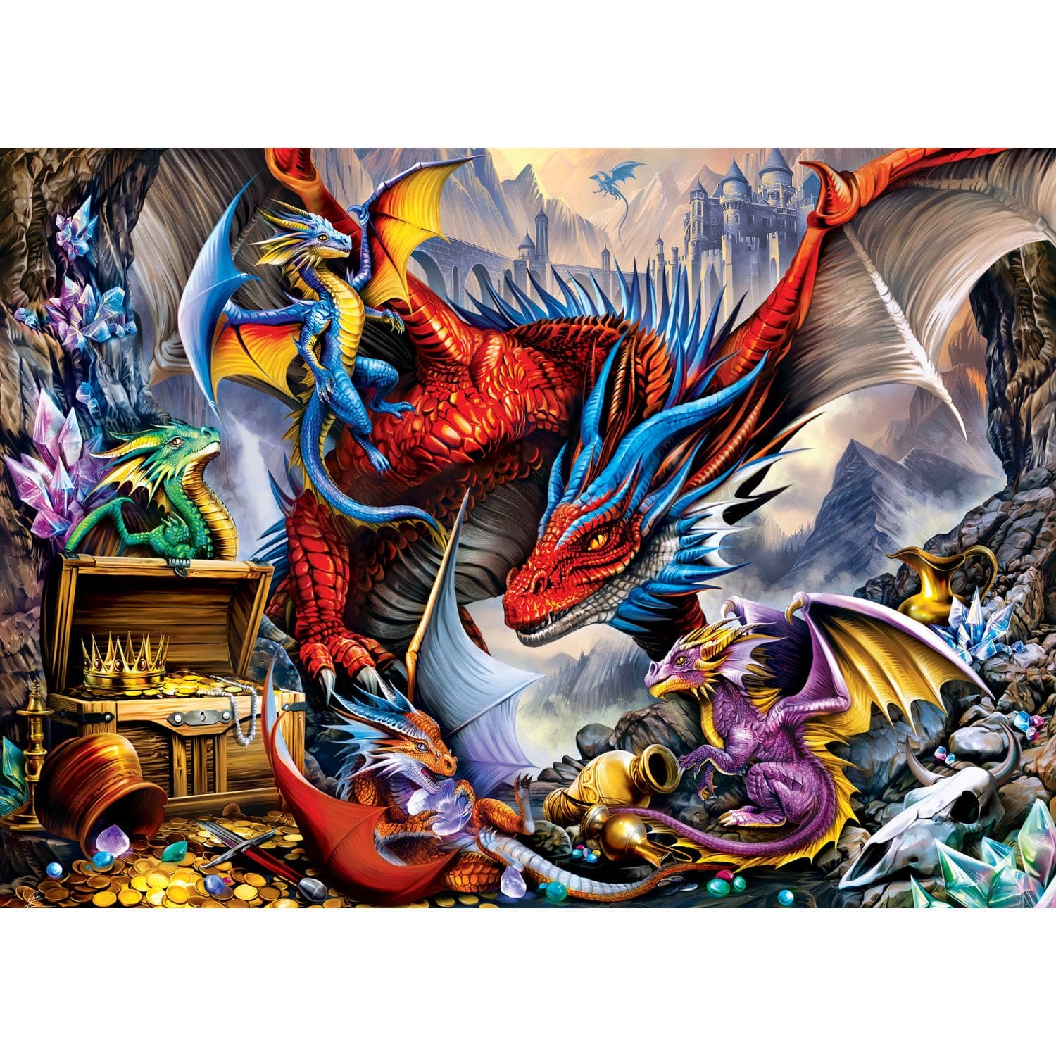 Glow in the Dark - Dragon's Horde 1000 Piece Jigsaw Puzzle - Image 2