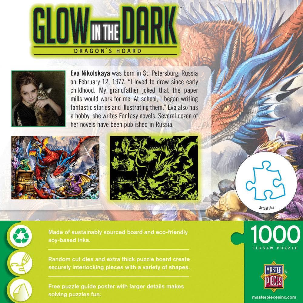 Glow in the Dark - Dragon's Horde 1000 Piece Jigsaw Puzzle - Image 3