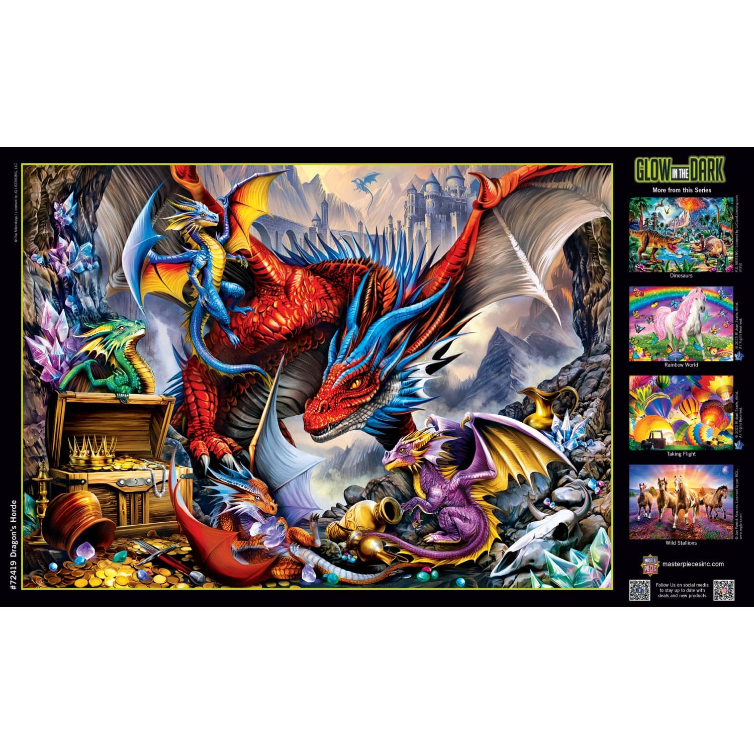 Glow in the Dark - Dragon's Horde 1000 Piece Jigsaw Puzzle - Image 4