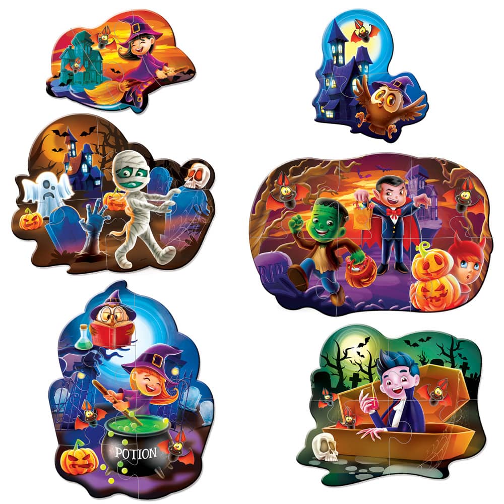Glow in the Dark - Halloween Fun 6-Pack Mini Shaped Jigsaw Puzzles - Image 2