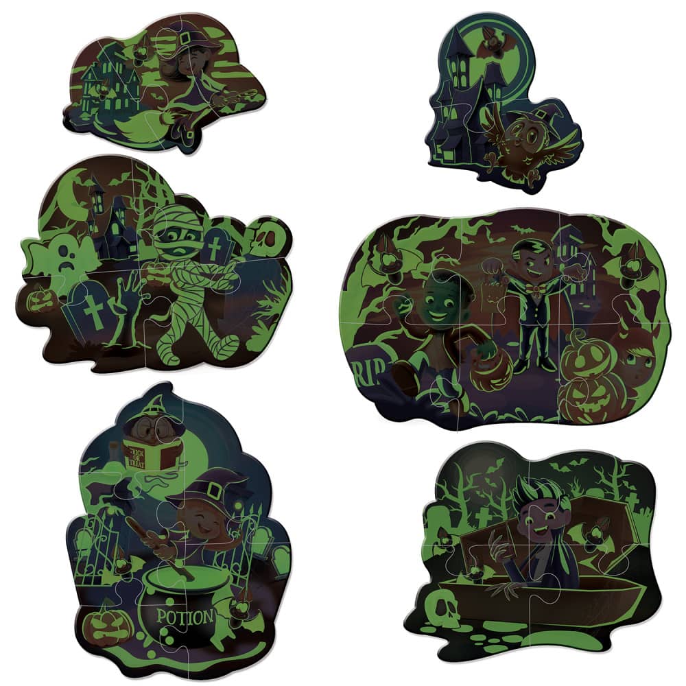 Glow in the Dark - Halloween Fun 6-Pack Mini Shaped Jigsaw Puzzles - Image 4
