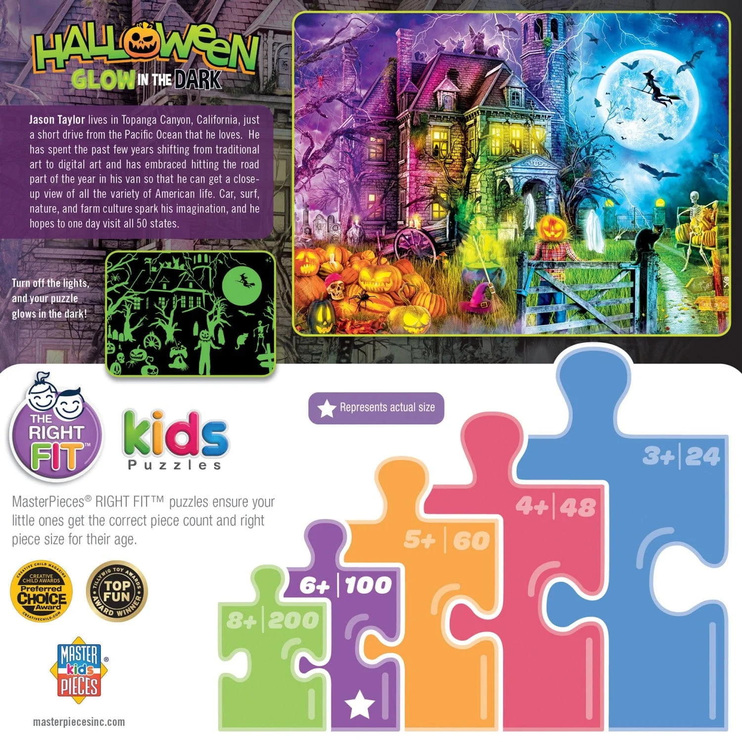 Halloween Glow in the Dark - Spooky Night 100 Piece Jigsaw Puzzle - Image 3