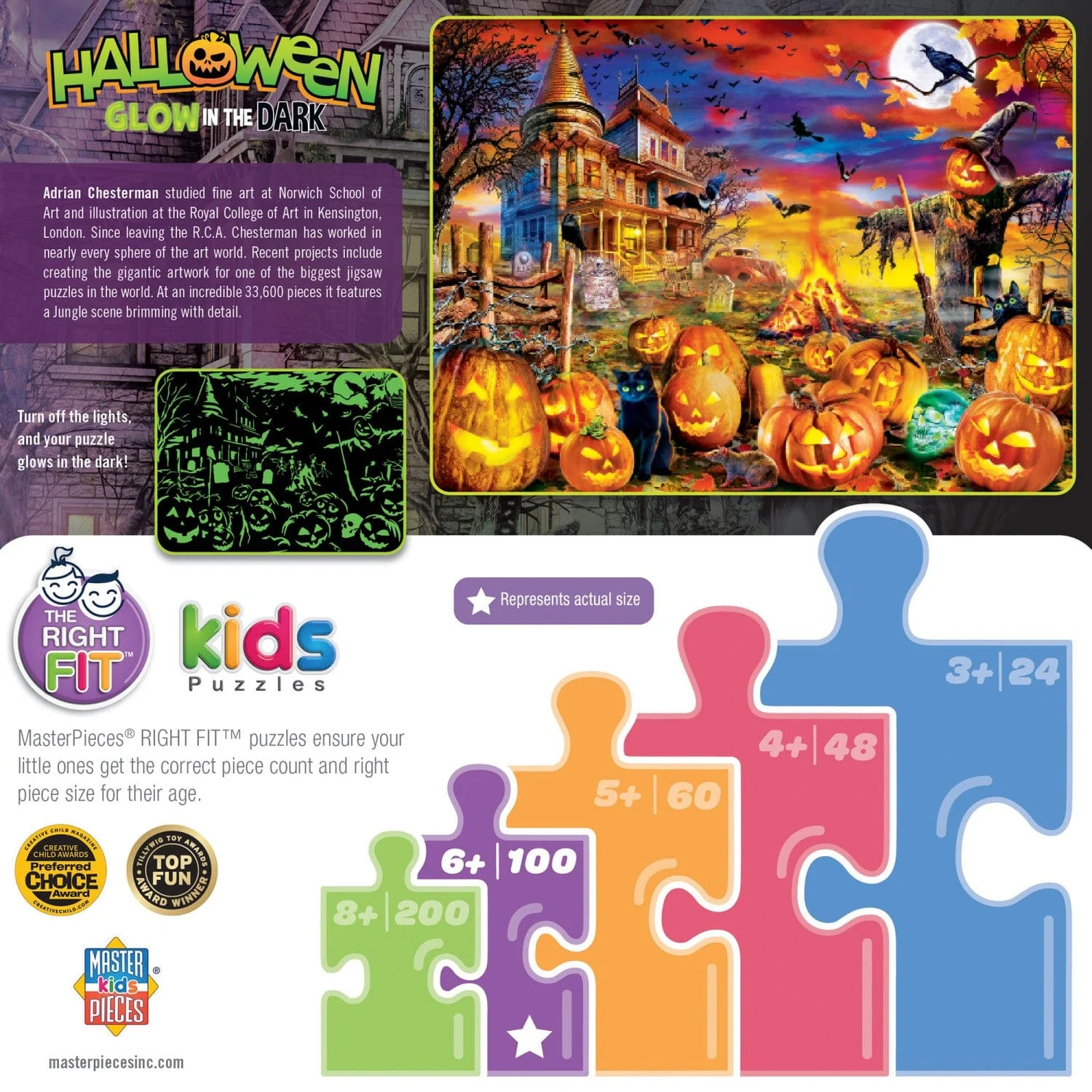 Halloween Glow in the Dark - The Pumpkin King 100 Piece Jigsaw Puzzle - Image 3