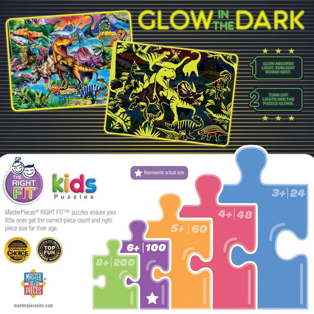 Glow in the Dark - King of the Dinos 100 Piece Jigsaw Puzzle - Image 3
