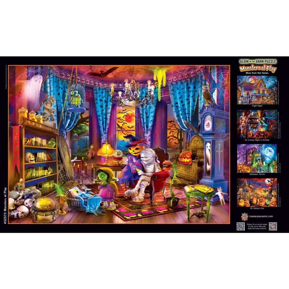 Glow in the Dark - Monsters at Play 500 Piece Jigsaw Puzzle - Image 4
