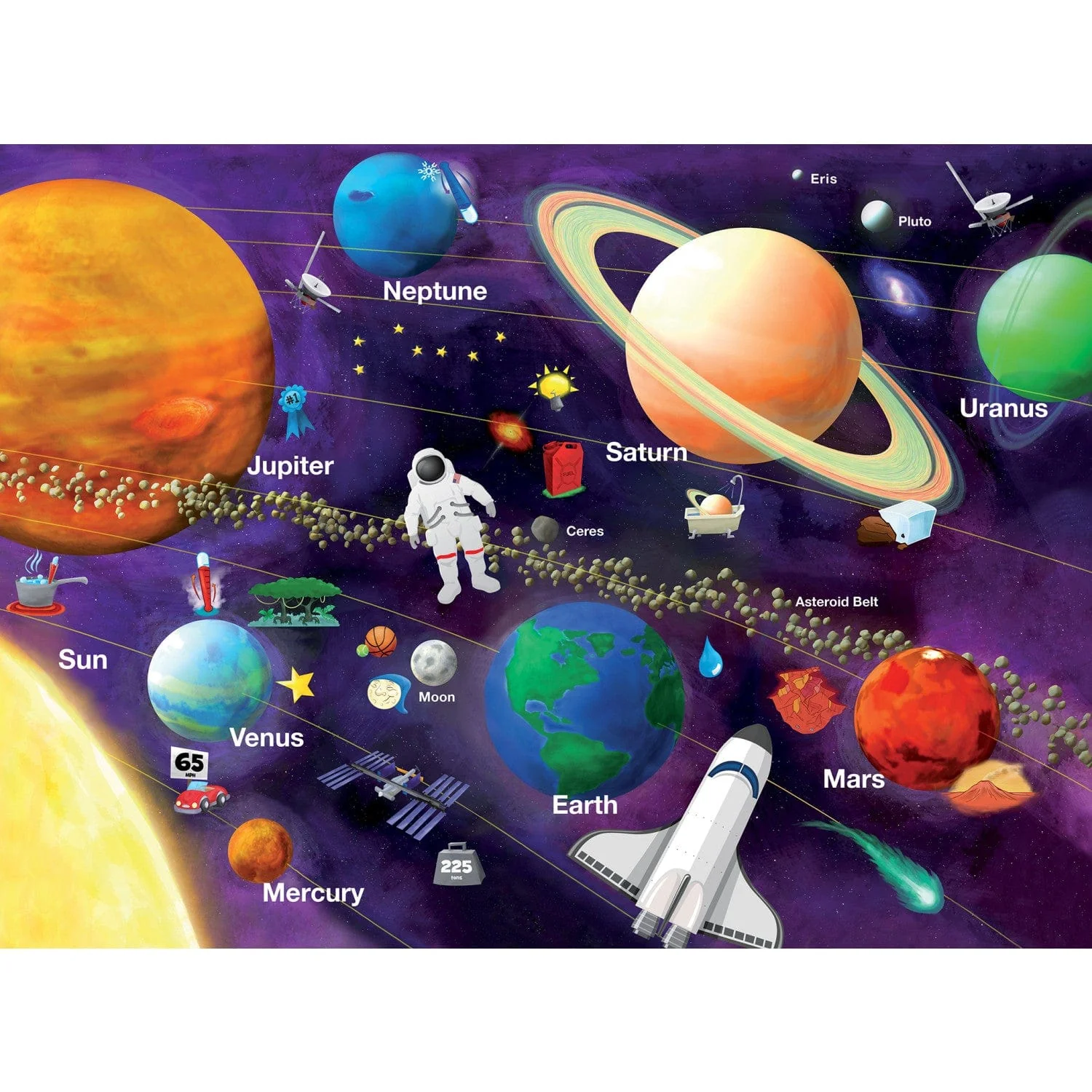 Glow in the Dark - Solar System 100 Piece Jigsaw Puzzle - Image 2
