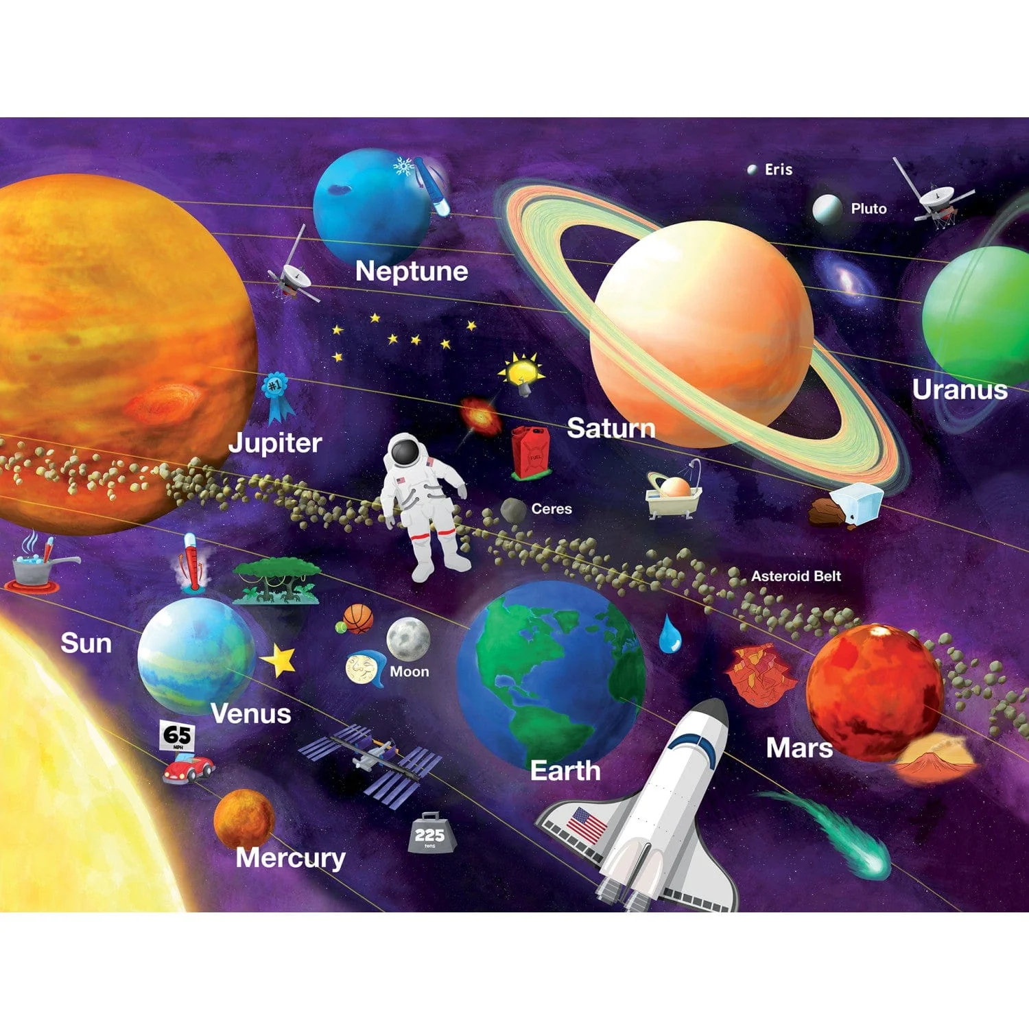 Explorer - Solar System 60 Piece Glow in the Dark Jigsaw Puzzle - Image 2