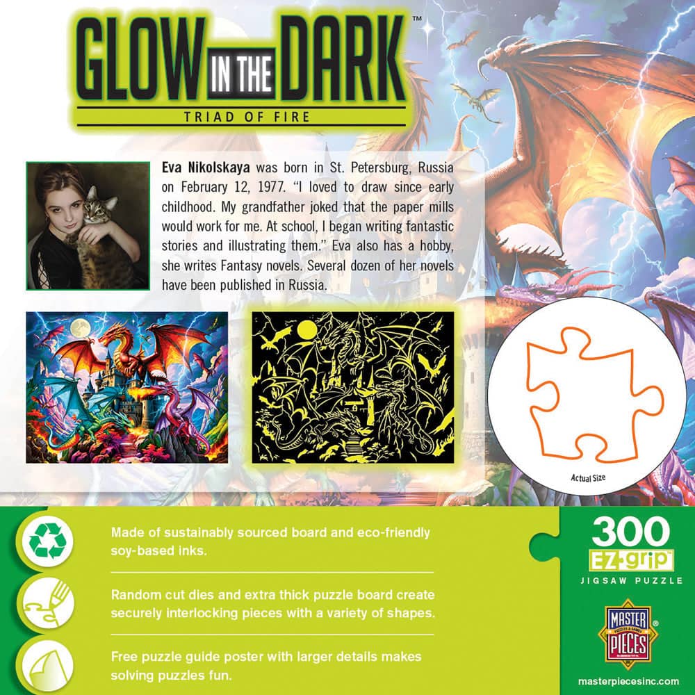 Glow in the Dark - Triad of Fire 300 Piece EZ Grip Jigsaw Puzzle - Image 3