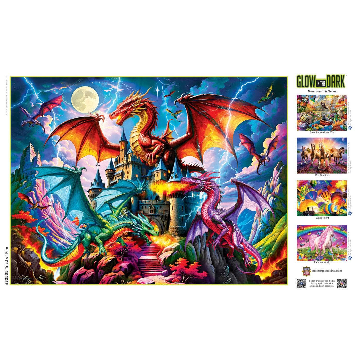 Glow in the Dark - Triad of Fire 300 Piece EZ Grip Jigsaw Puzzle - Image 4