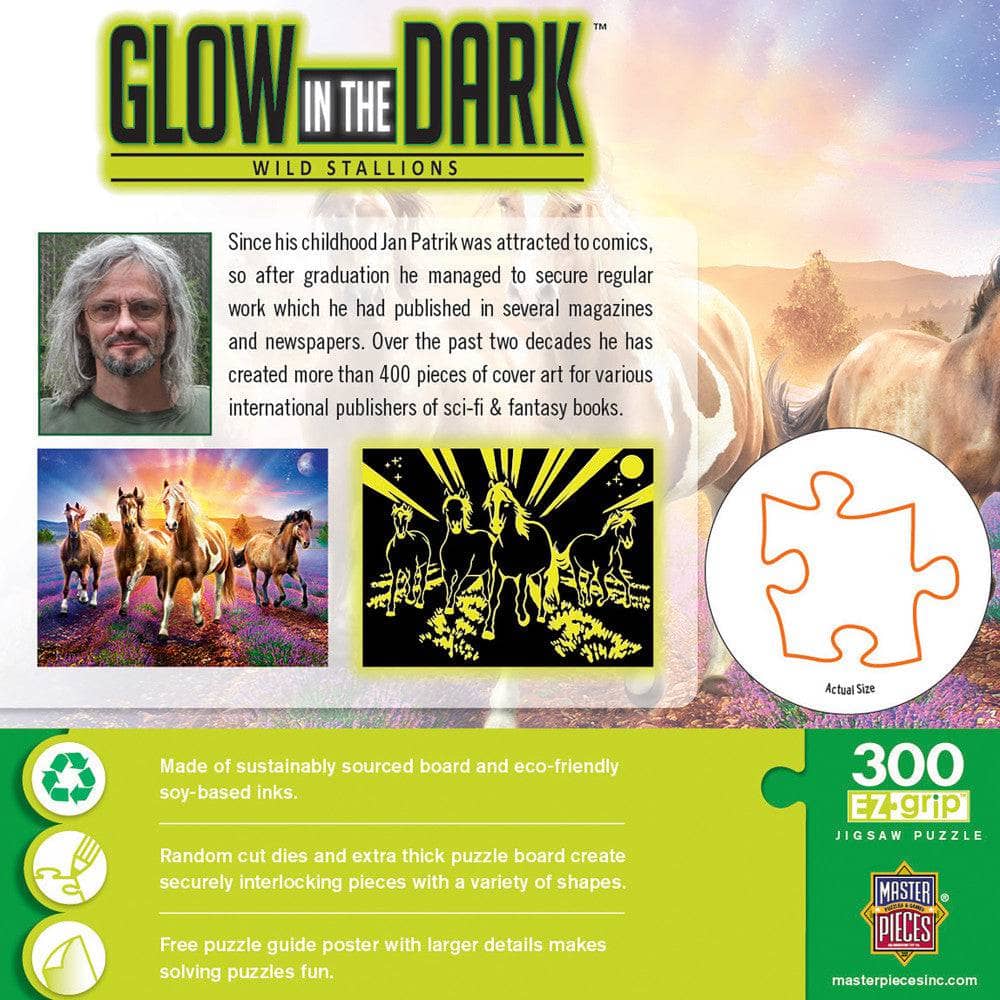 Glow in the Dark - Wild Stallions 300 Piece EZ Grip Jigsaw Puzzle - Image 3